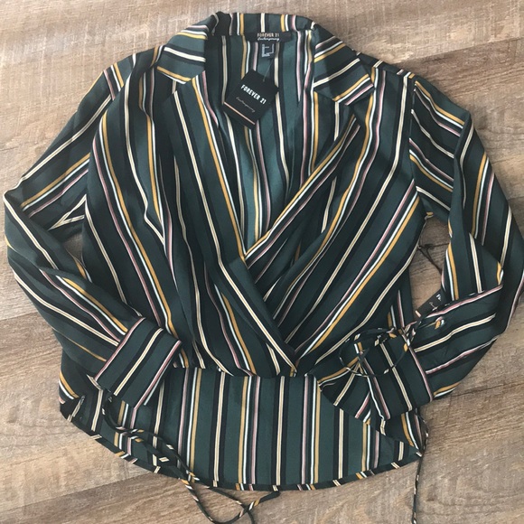 Forever 21 Tops - Forever 21 striped high low top